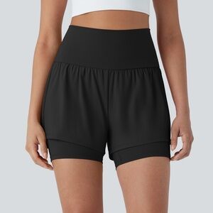 Halara SoftlyZero Airy Super High Waisted 2-in-1 Cool Touch Yoga Shorts 5''